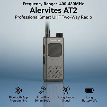 ALERVITES AT2 Public Network Walkie Talkie Unlimited Global Communication Range Ultra-thin Portable Two Way Radio