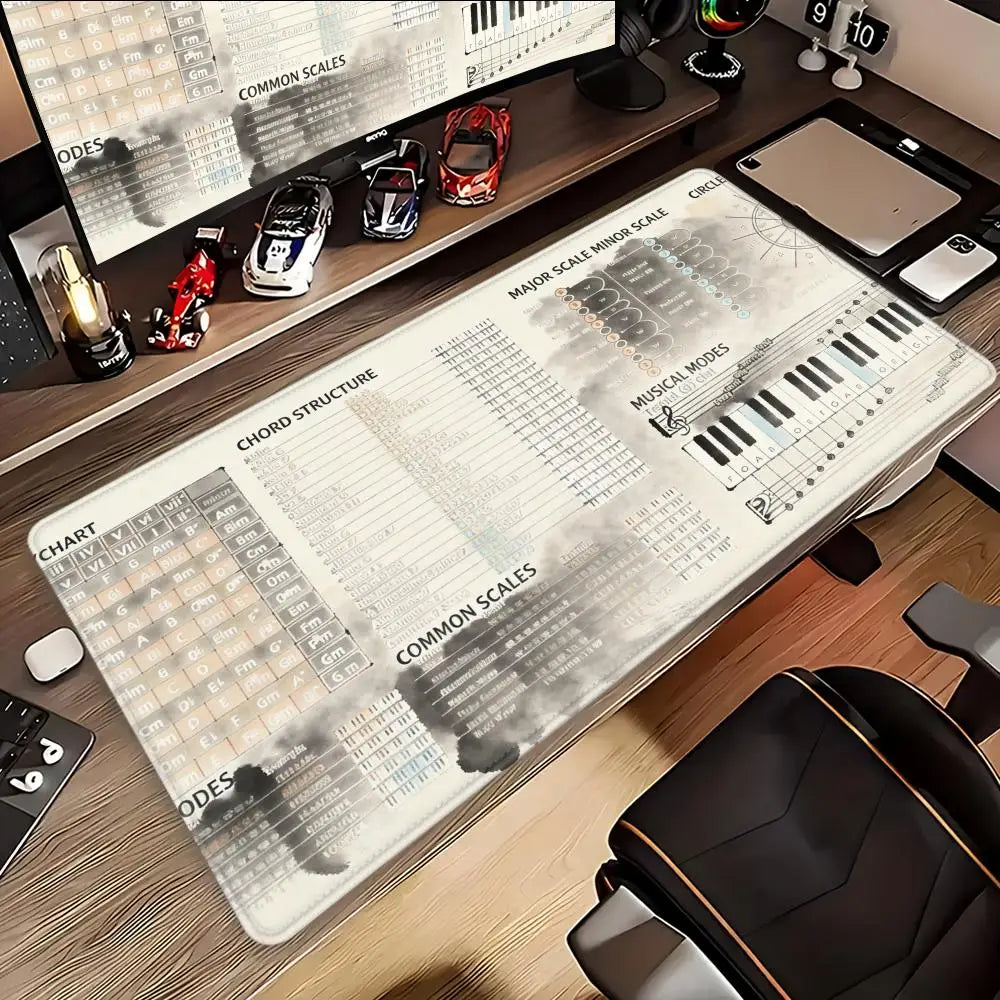 Music Theory Mouse Pad Shortcut Keys Mouse Pad Desk Mat Cheat Sheet HYBXAXC  Users Anti Slip Software Engineers Desk Pad