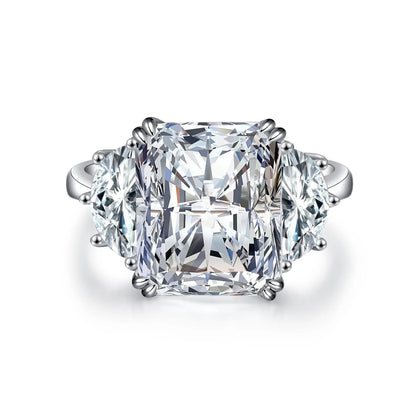 Luxury Solid Platinum PT950 Women's Green Raydean Che 9 karat Moissanite Diamond Ring Banquet