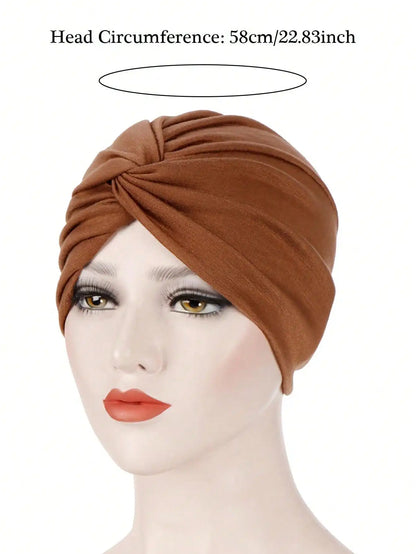 Forehead Cross Women Hijab Caps Elastic Fabric Muslim Instant Turban Bonnet Ready To Wear HIjabs Chemotherapy Cap