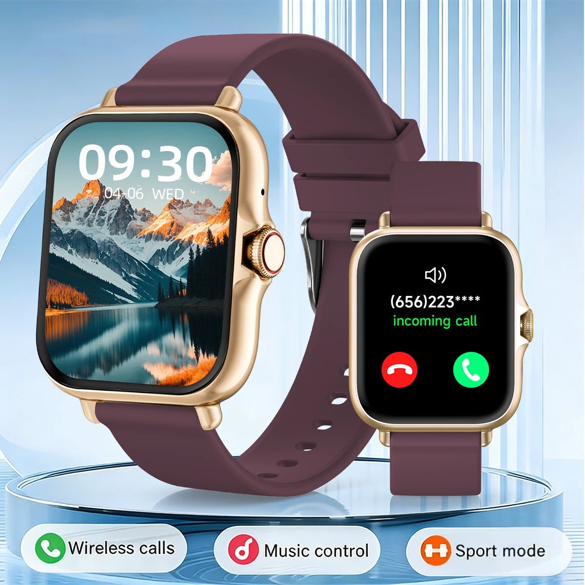 New Smart Watch 1.83'' Waterproof Message Answer Call Sports Pedometer Sleep Monitoring Information Alerts For IOS&Android