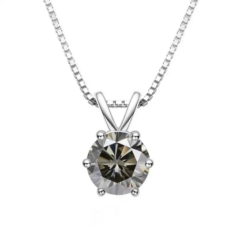 1.0Ct-5Ct Moissanite Pendant Necklace With Certificate For Women Original Real 925 Silver Chain Solitaire Drop Necklaces