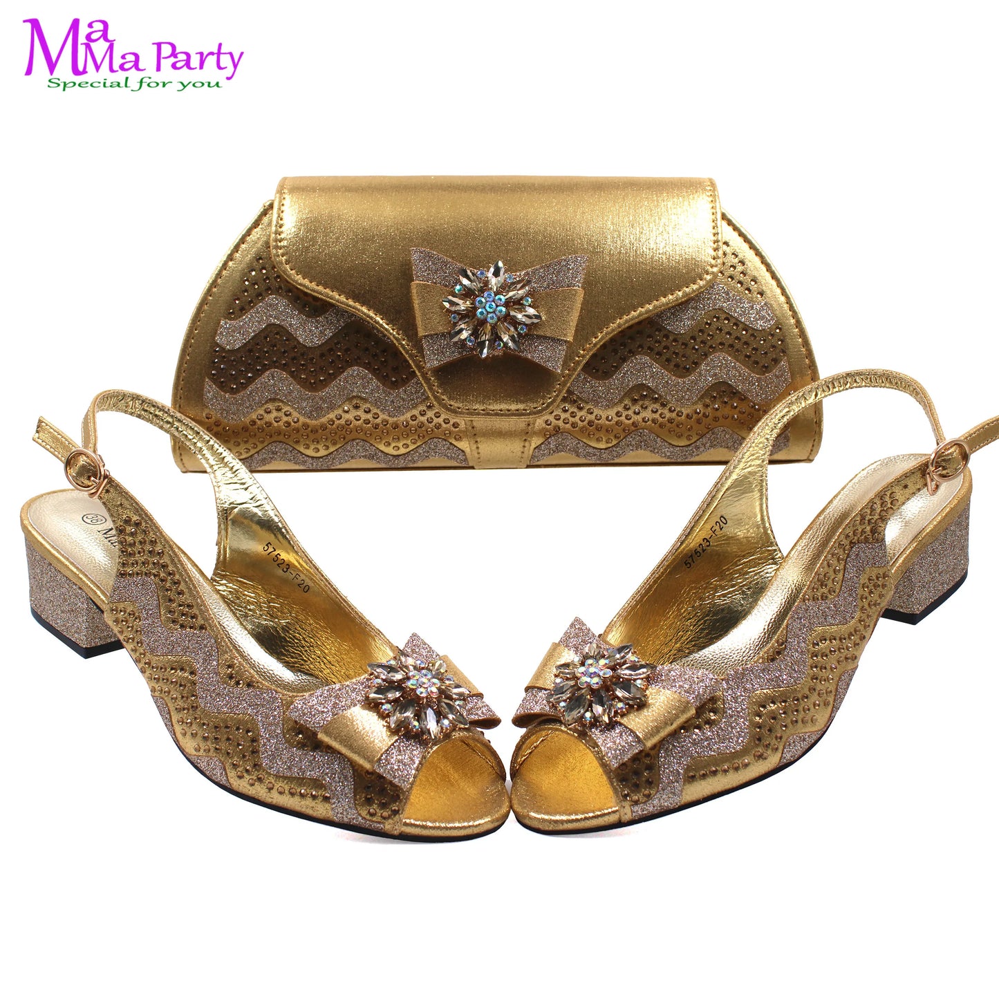 Wine Color New Arrivals High Quality Specials Design Italian Women Shoes and Bag  with Crystal for Wedding Party
