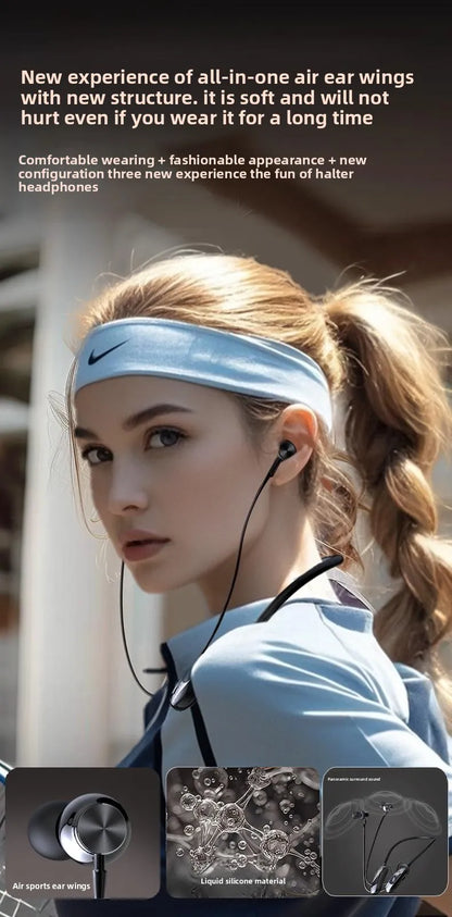 Wireless Magnetic Sport Neckband Bluetooth 5.4 Neck-hanging TWS Headphones Music Earphones With Mic Stereo For All Smartphones