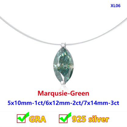 Moissanite Transparent Fishing Line for Women Mermaid Tears Necklace Creative Women's Moissanite Diamond Clavicle Chain
