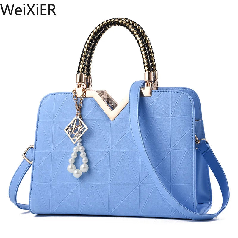 Top-handle Bags Designer Shoulder Bag for Women Fashion Handbags High Quality Unusual Pu Shell Bags Beading Zipper Luxury Brand