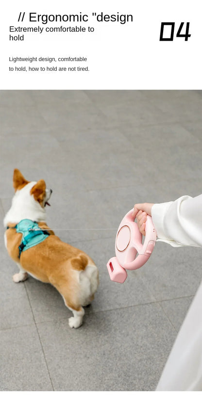 Pet Traction Device Multi Functional Dog Traction Rope Automatic Telescopic LED Lighting Dog Chain Walking Tool New DropShipping