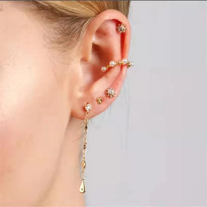 925 Sterling Silver Needle Long Chain Stud Earrings For Women Exquisite Zircon Geometric Tassel Pendant Earrings Luxury Jewelry