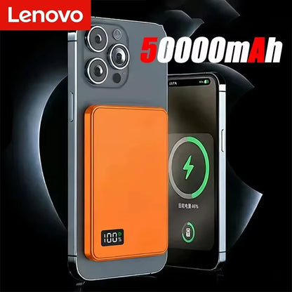 Lenovo PD22.5W Fast Charging Magsafe External Battery Magnetic Wireless Power Bank 500000mAh For iPhone Samsung