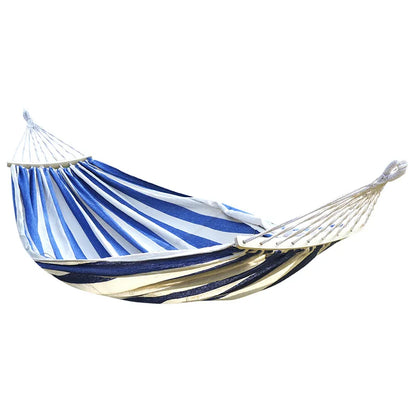 Outdoor Canvas Hammock Portable Single Double Thickened Anti-Rollover Striped Hammock Travel Camping Hanging Swing With Bag