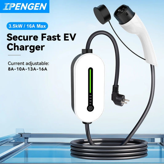 IPENGEN EV Portable Charger Type2 /GBT Plug Connector 16A 1Phase 3.5KW Type1 3.5m Wallbox Charging Station for Electric Vehicle