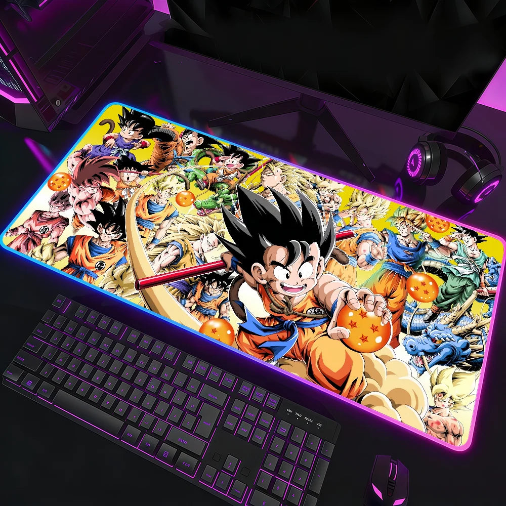 Anime D-DRAGON B-BALL Mouse Pad RGB LED Non-slip Desk Mat Rubber Gaming Accessories Large XXL Computer Office Keyboard Carpet