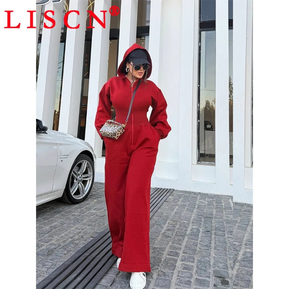 5 Bulk Items Wholesale Lots Rompers Womens Jumpsuits Long Sleeve Hooded Slim Solid Casual Y2k Clothing Street K16131