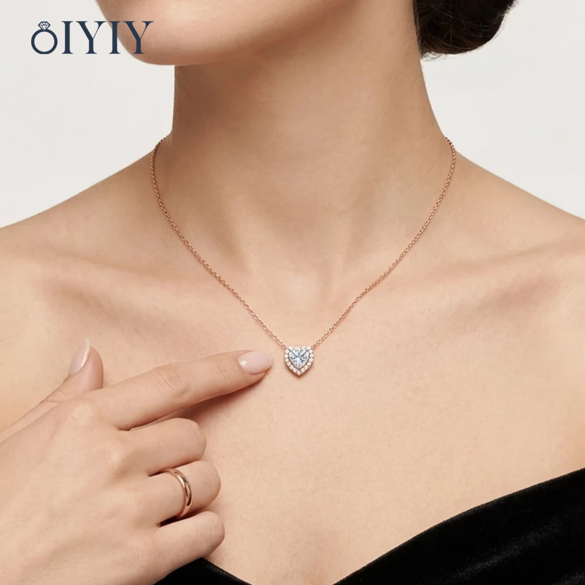 OIYIY Heart Moissanite Necklace for Women 925 Sterling Silver D VVS1 GRA Certified Lab Grown Diamond Pendant Luxury Jewelry Gift