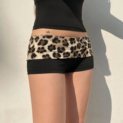 Trendy Print Skinny Shorts High Stretchy Slim Fit Booty Shorts Sexy Design Y2K Aesthetic Low Waist Shorts Summer Outfits