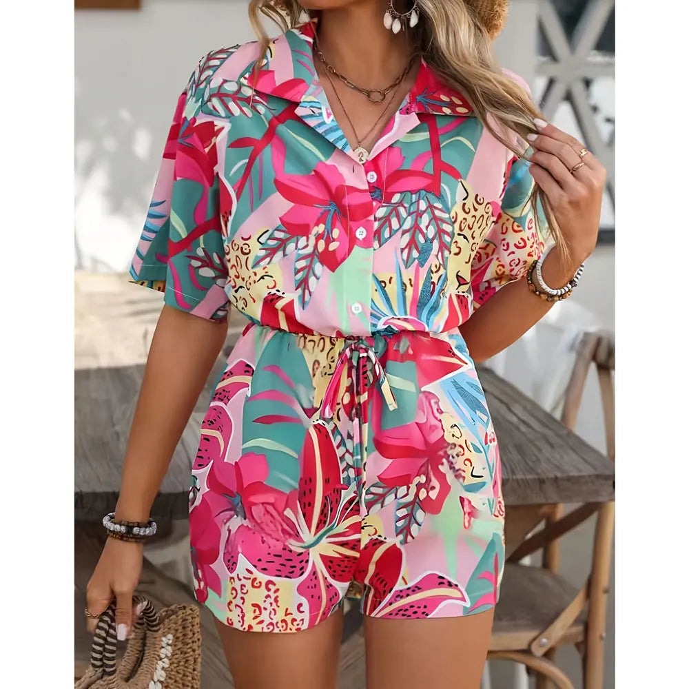 Elegant Stylish New Arrival Printed Jumpsuits for Women, Loose Fit Soft Fabric Fashion Full Length One Piece Outfit