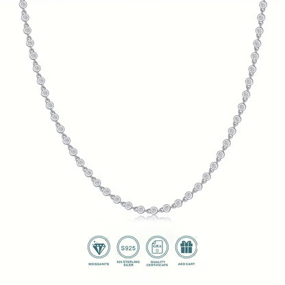 S925 moissanite necklace, tennis necklace, men and women temperament fashion party engagement wedding anniversary wedding gift