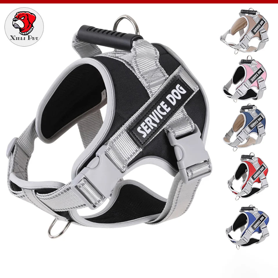 Adjustable Walking Dog Harness, Handle & Leash, No Pull Reflective Pet Vest, Soft Breathable Mesh, Suitable for Small & Big Dogs