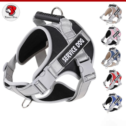 Adjustable Walking Dog Harness, Handle & Leash, No Pull Reflective Pet Vest, Soft Breathable Mesh, Suitable for Small & Big Dogs