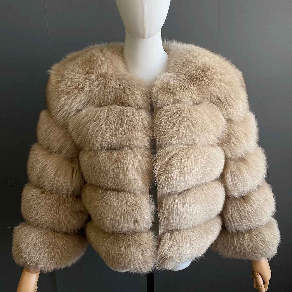 Women's Fur Coat Fox Fur Jackets for Women Clothing Natural Real Fox Fur Jacket Coats for Women Fur Jacket in Promotion