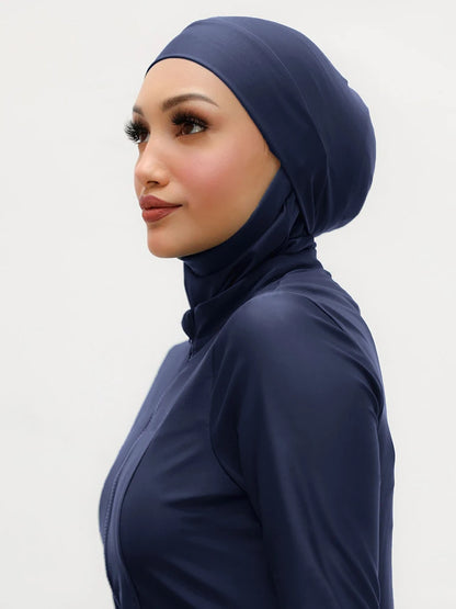 Muslim Plain Swim Bathing Hijab Women Summer Beach Instant Turban Cap,Quick Drying