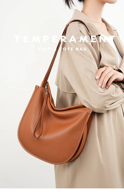 Genuine Leather Women Tote Bag 2025 New Large Capacity Women's Shoulder Bag Luxury Designer Cowhide Crossbody Bags 2522