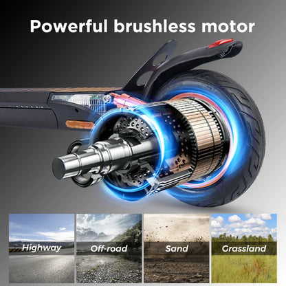 KEPOW T4Pro Electric Scooter Adults 900W Peak Motor 48V 15Ah Battery 25-38 Miles Long Range 25MPH Max Speed 10" Off-Road Tires Foldable Dual Suspension LED Headlight Heavy Duty All Terrain E-Scooter for City Commute 25° Clim