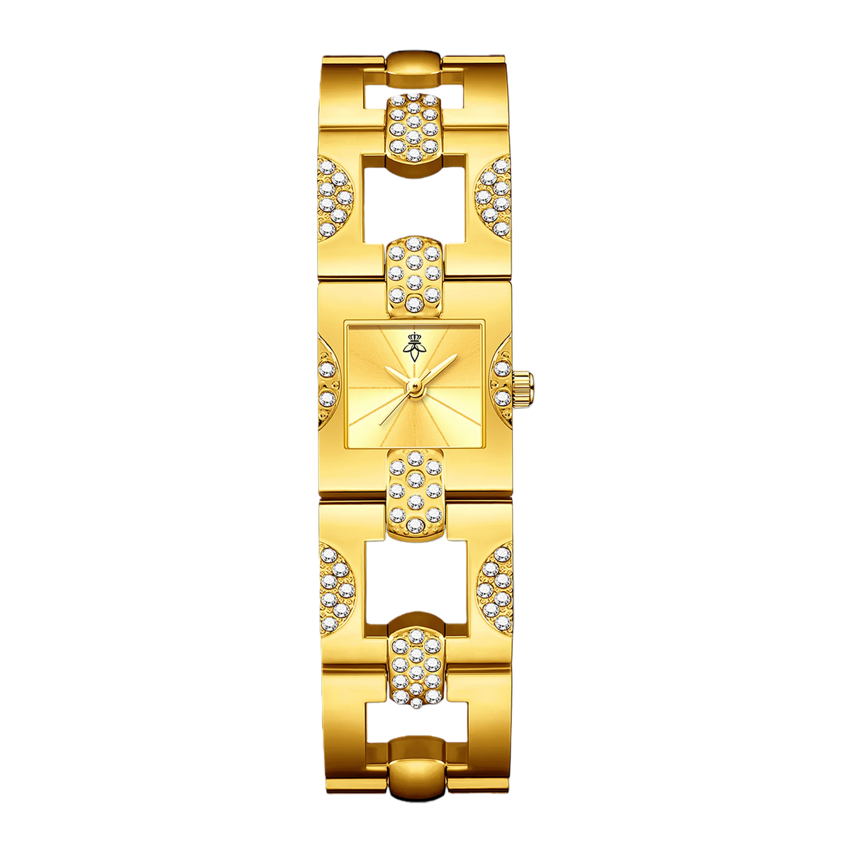YaLaLuSi Ladies’ Openwork Niche Square Diamond-Set Bracelet Quartz Watch with Geometric Steel Strap – Affordable Luxury