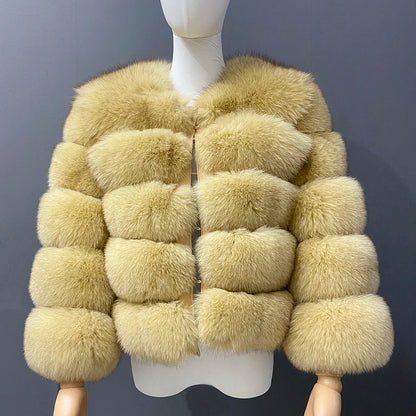 Women's Fur Coat Fox Fur Jackets for Women Clothing Natural Real Fox Fur Jacket Coats for Women Fur Jacket in Promotion