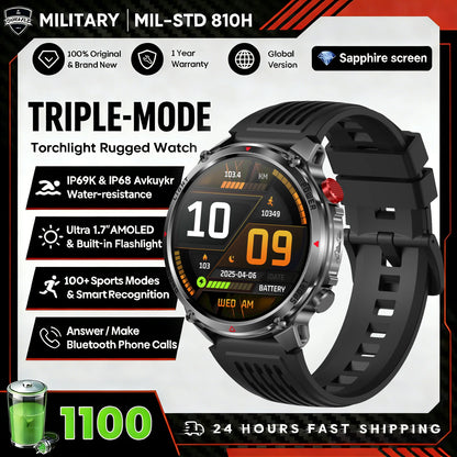 2026 T-Rex3 Ultra 1100mAh Battery Smart Watch GPS Track Compass IP69K Waterproof Sports tracker Outdoors Military Smartwatches