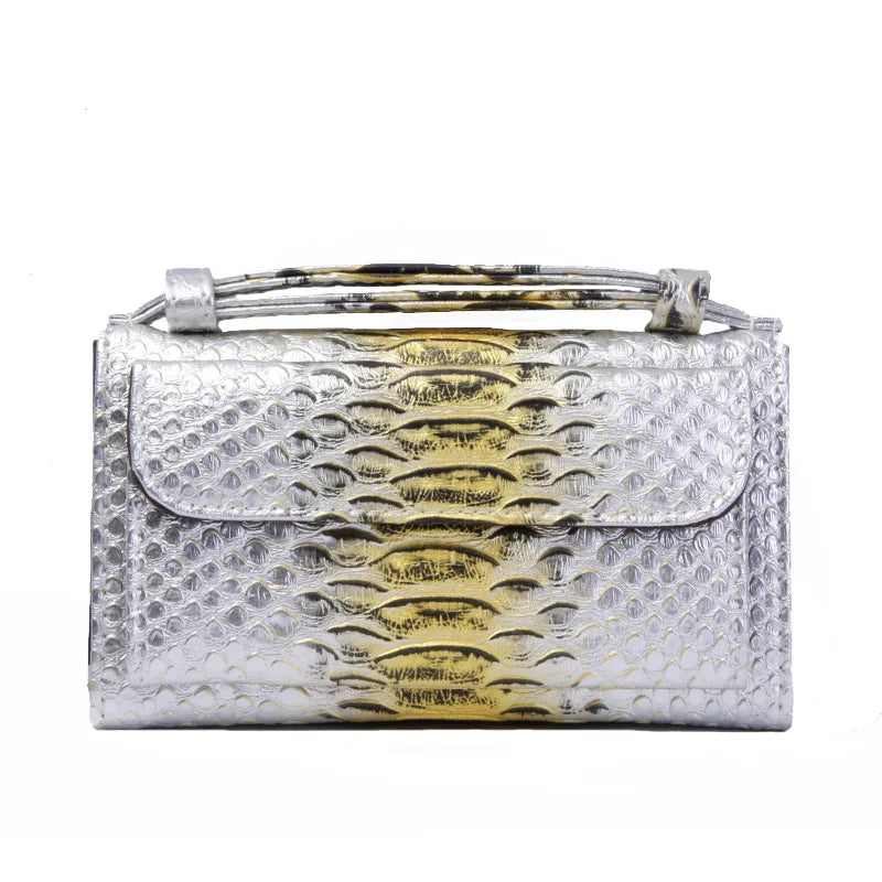 Luxury Snake Pattern Chain Flap Handbags Evening Clutches Crossbody Messenger Shoulder Bags Women Female Ladies Luxurious Purses