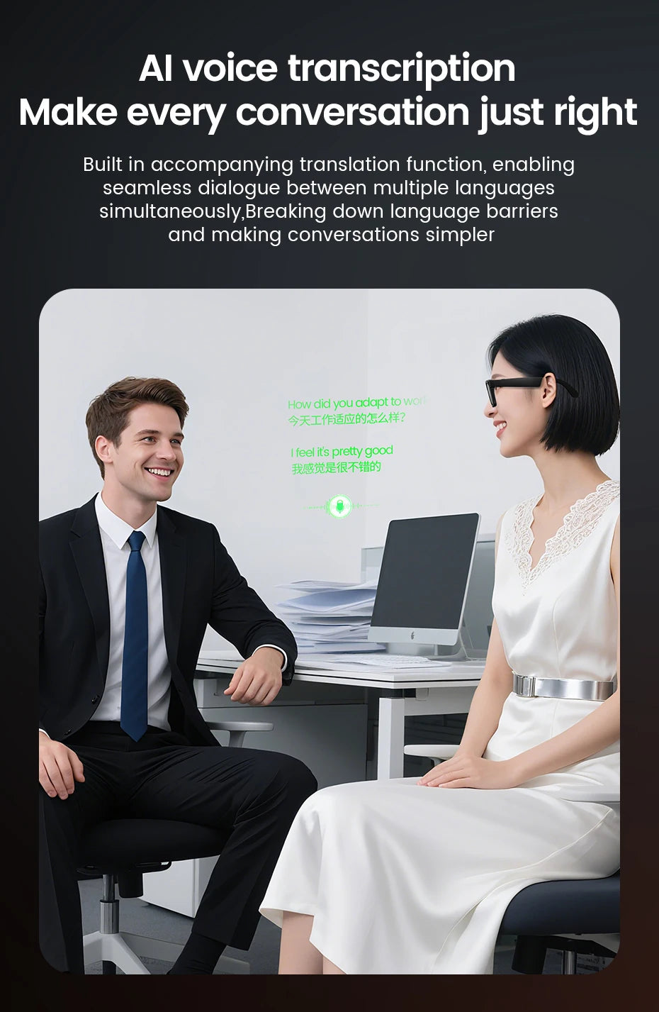 E02C Smart Glasses HD Photo Video Record OpenAI Real-time Translation Touch Photochromic Lenses Bluetooth Call Music Glasses