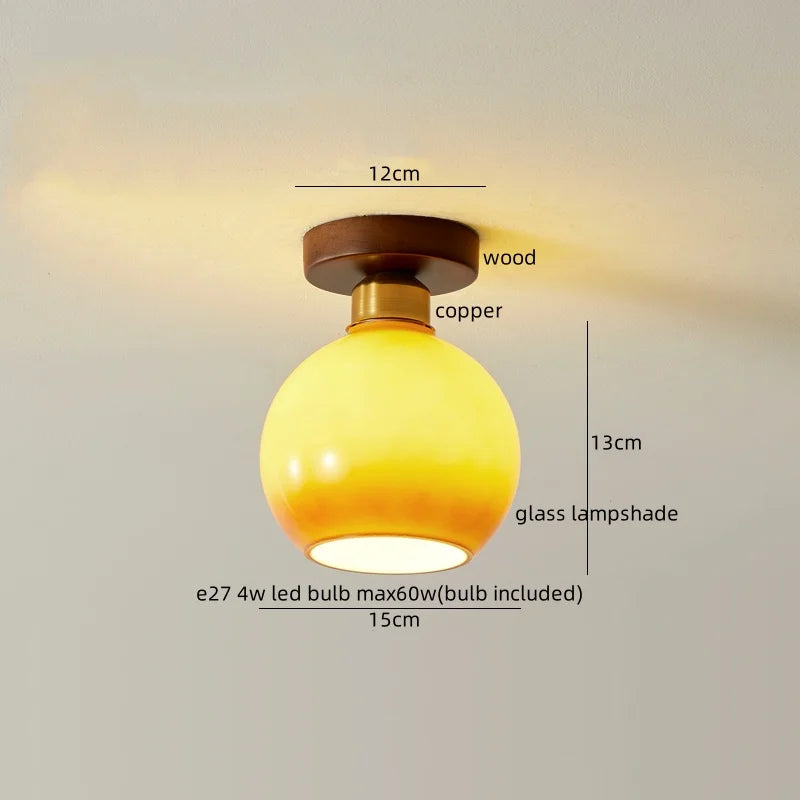 IWHD Home Lighting LED Ceiling Lights Decoration Aisle Porch Living Room Light Fixtures Nordic Ceiling Lamp Resin Copper Lustres