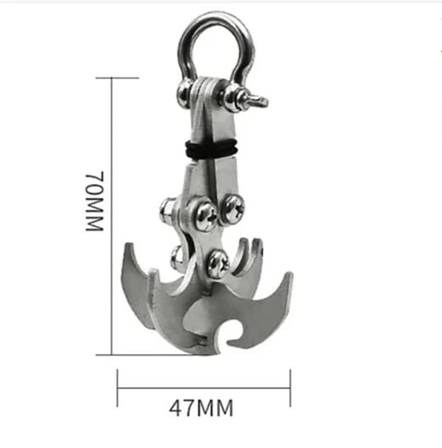 Folding Gravity Grab Hook Outdoor Rock Climbing Rescue Claw Survival Mountaineering Hook Tool Multifunctional Stainless Steel