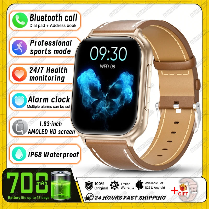 2026 New Smartwatch Women Sports Fitness Track IP68 Waterproof Built-in 24H Heart Rate Bluetooth Call Ladies Fashion Smartwatch