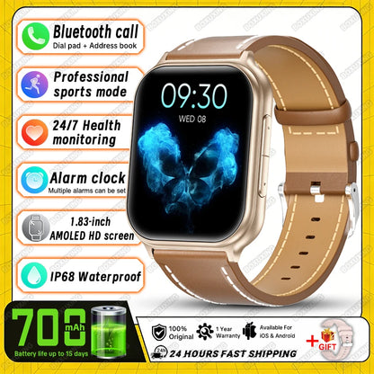 2026 New Smartwatch Women Sports Fitness Track IP68 Waterproof Built-in 24H Heart Rate Bluetooth Call Ladies Fashion Smartwatch