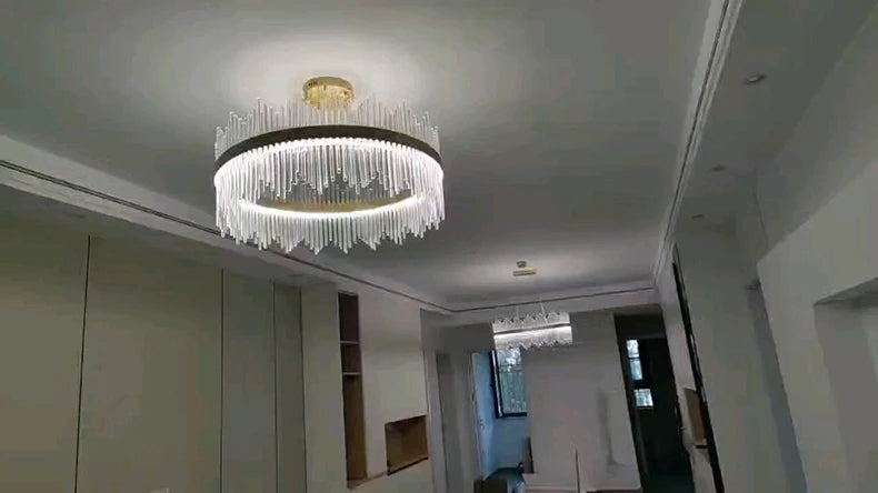 Modern Luxury Crystal Ceiling Chandelier Stainless Steel Living Room Lights Home Decor Dining Room Pendant Lamp Interior Bedroom