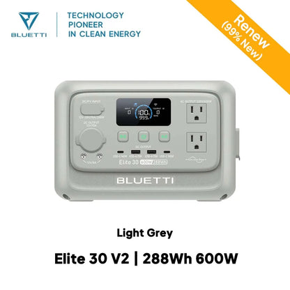 【Renew】BLUETTI Elite 30 V2 Portable Power Station 288Wh 600W Peak Large Capacity Solar Generator For Outdoor Camping Home Emerge