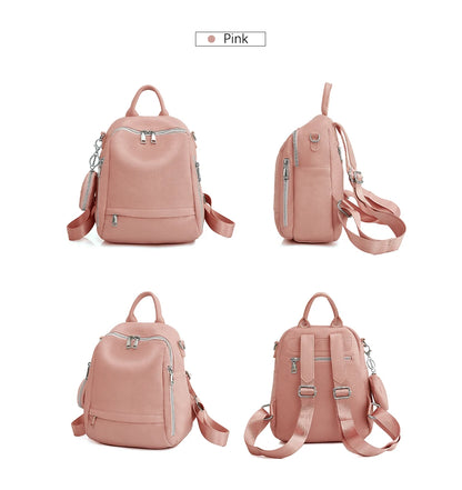 Zency Women's Genuine Leather Backpack High-Quality School Bag Travel Female Shopper Shoulder Satchel Rucksack Commuter