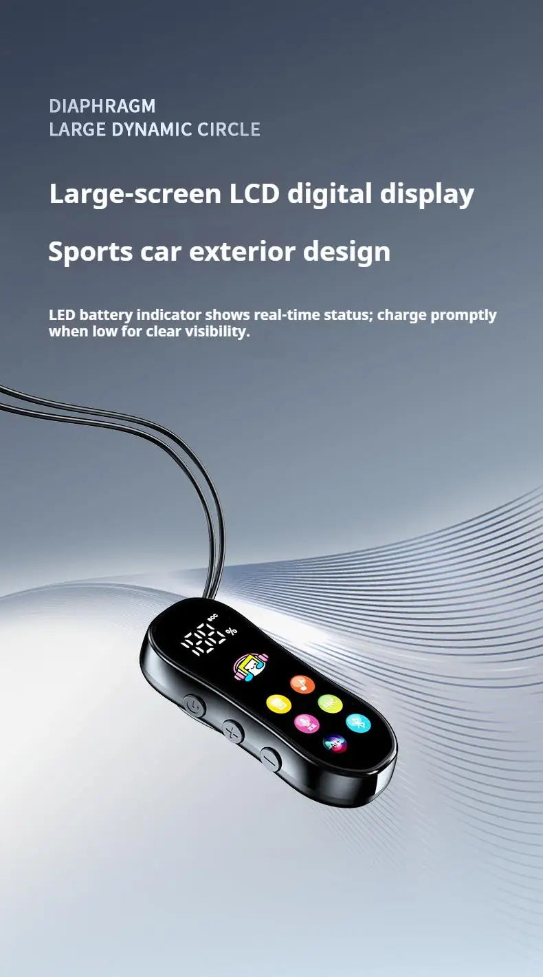 Lavalier HD Screen Bluetooth Headphones 30H Play Surround Sound Headsets Noise Reduction Wireless Earphones Handsfree In HD Mic