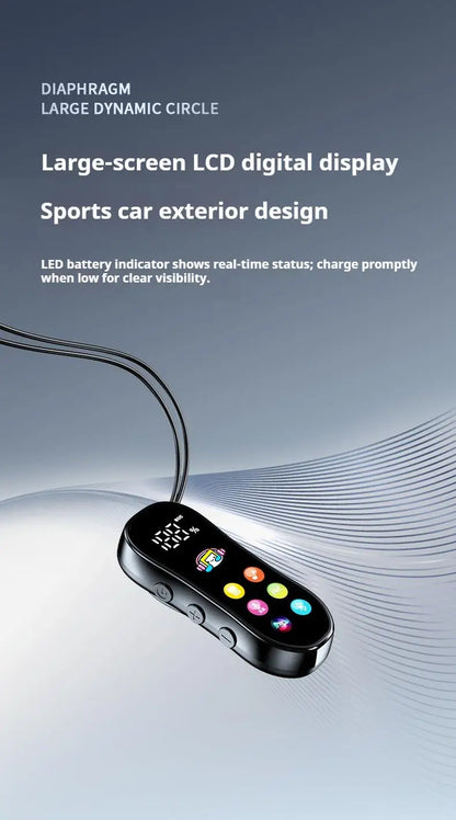 Lavalier HD Screen Bluetooth Headphones 30H Play Surround Sound Headsets Noise Reduction Wireless Earphones Handsfree In HD Mic