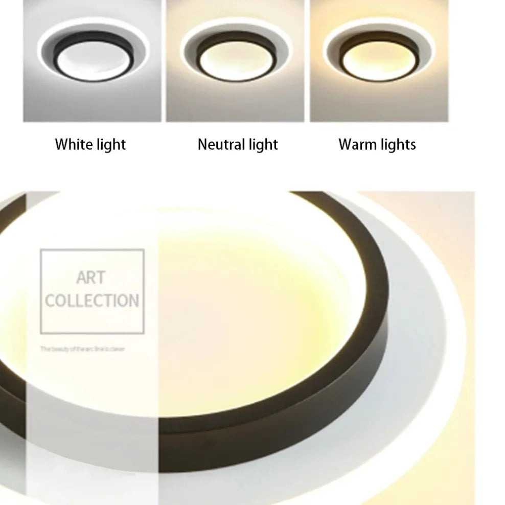 Modern 3 Color Temperature LED Ceiling Lamp Baked Enamel Many Styles Hallway Lamps Balcony Lights Bedroom Living Room 90V-260V