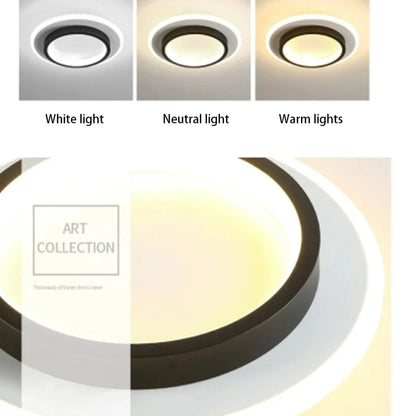 Modern 3 Color Temperature LED Ceiling Lamp Baked Enamel Many Styles Hallway Lamps Balcony Lights Bedroom Living Room 90V-260V