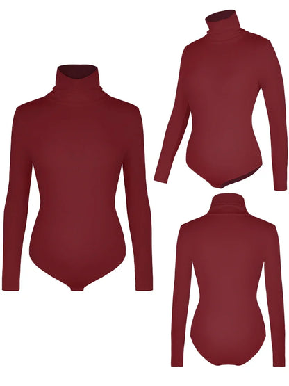 High Neck Bodysuit Women's Long Sleeved Shapewear Tummy Control Body Shaper Sexy Briefs Female Warm Clothing Autumn Winter New
