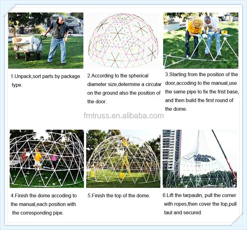 Luxury Heated Eco Hotel Decoration Prefab Transparent Geodesic Waterproof Round Dome Tent House Desert Tent Glampingg for Sale