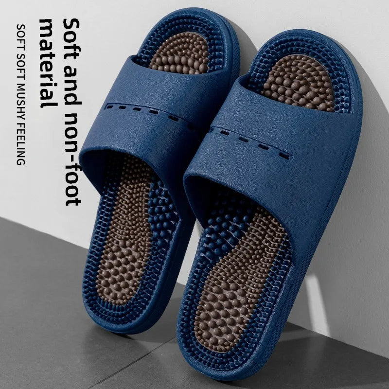Massage Slippers Men's Summer Indoor Home Bathroom Bath Sole Acupoints Foot Therapy Non-slip Sandals Men's Men Slippers  Shoes