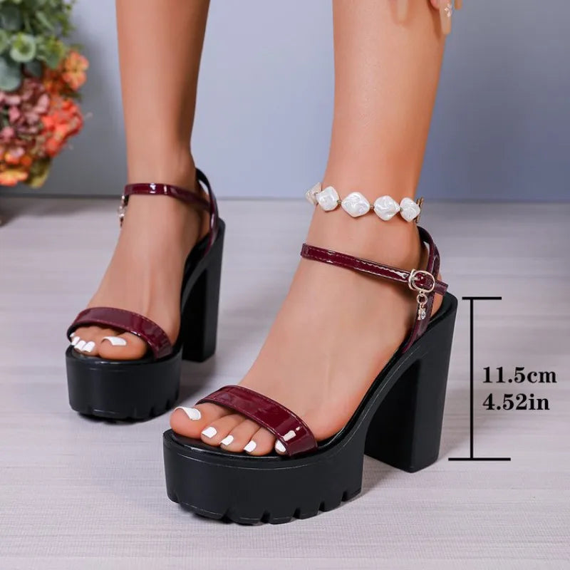 Luxury Super High Heels Women's Shoes 2026 New Fashion Elegant High Heel Sandals Slides Women Summer Peep Toe Platform Sandal