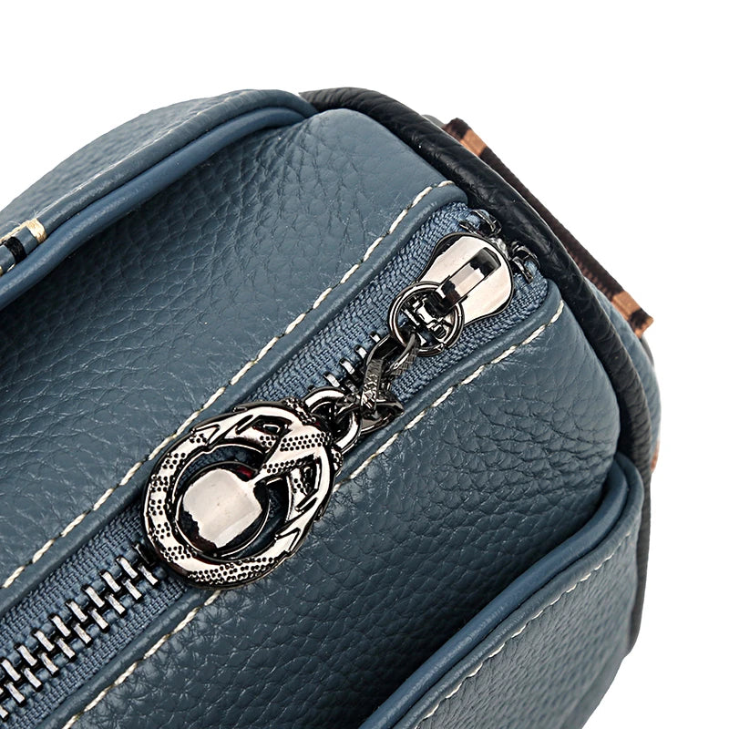 Women Genuine Leather Handbags Luxury Designer 3 Layers Cow Leather Shoulder Crossbody Bags Ladies Large Capacity Messenger Bag