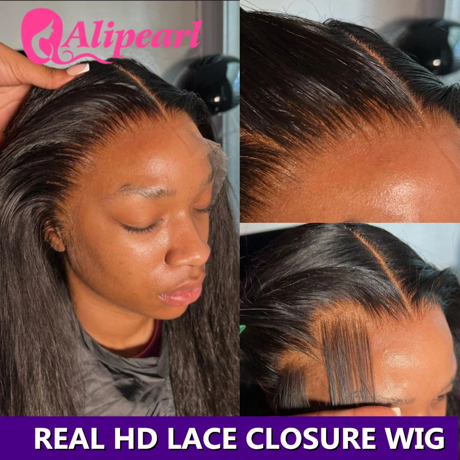 AliPearl Hair Real HD Lace Front Human Hair Wigs Body Wave 5x5 Closure Wig Invisible Lace Wig Pre-Plucked for Women Lace Wig