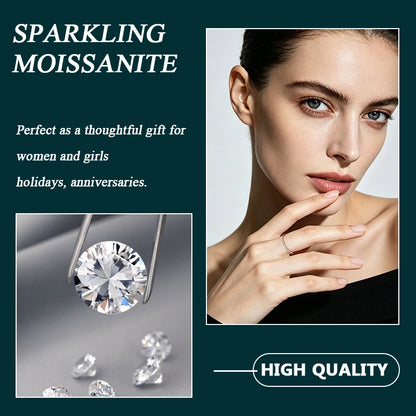 WES Moissanite Full Eternity Ring Wedding Band 925 Sterling Silver D Color VVS1 Lab Anniversary Engagement Stackable Women Ring